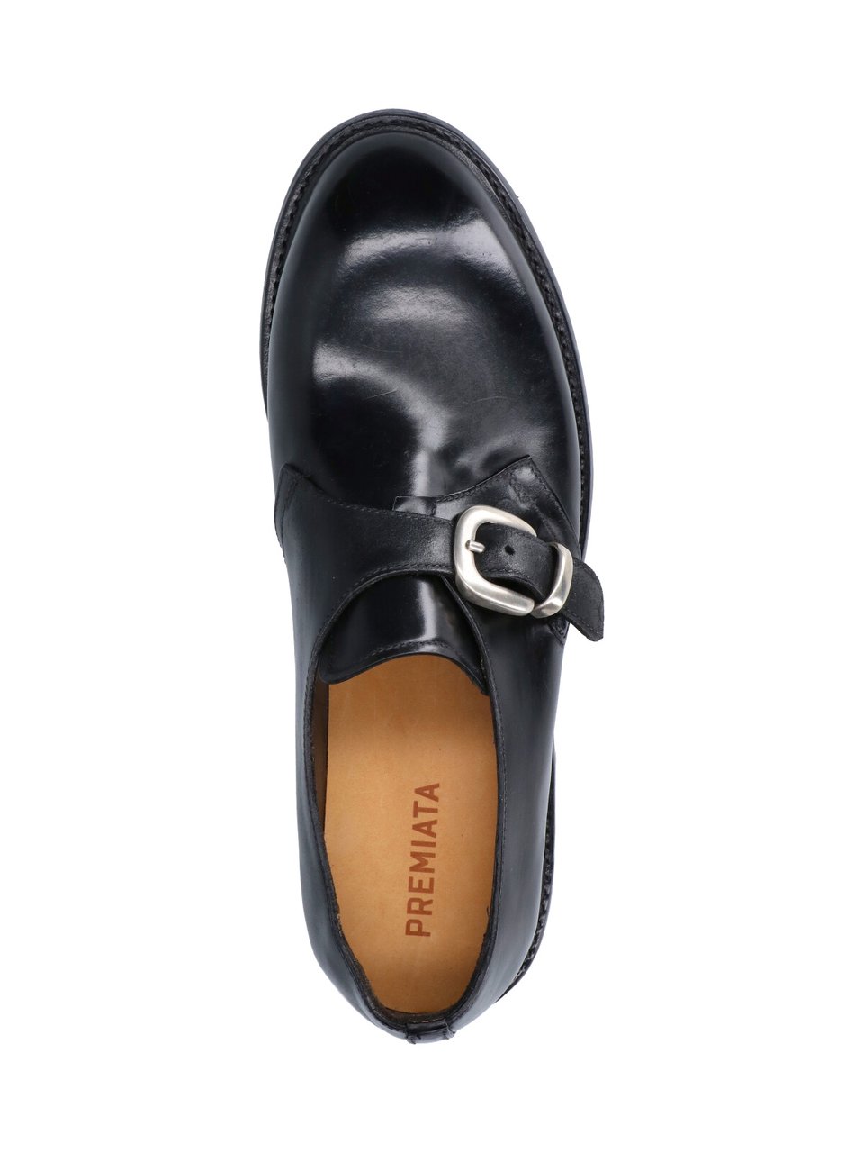 Premiata Black King Adjustable Buckle Leather Moccasins Zwart