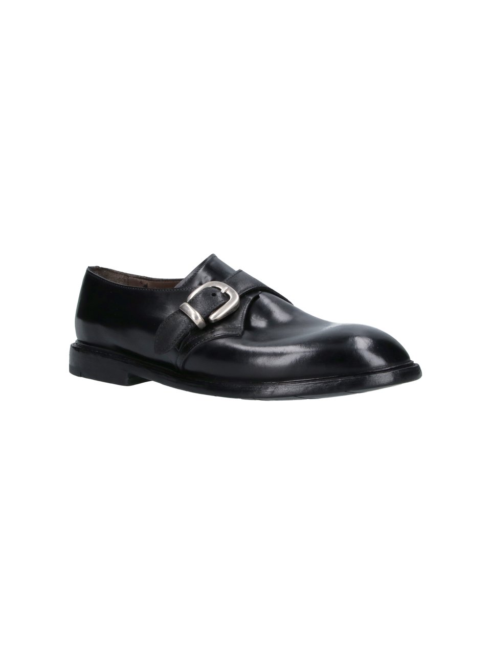 Premiata Black King Adjustable Buckle Leather Moccasins Zwart