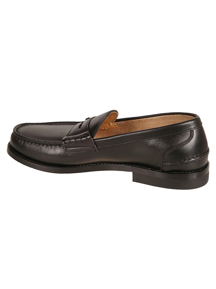 Premiata Minimalist Black Calf Leather Flat Shoes Zwart