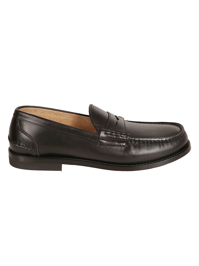 Premiata Minimalist Black Calf Leather Flat Shoes Zwart