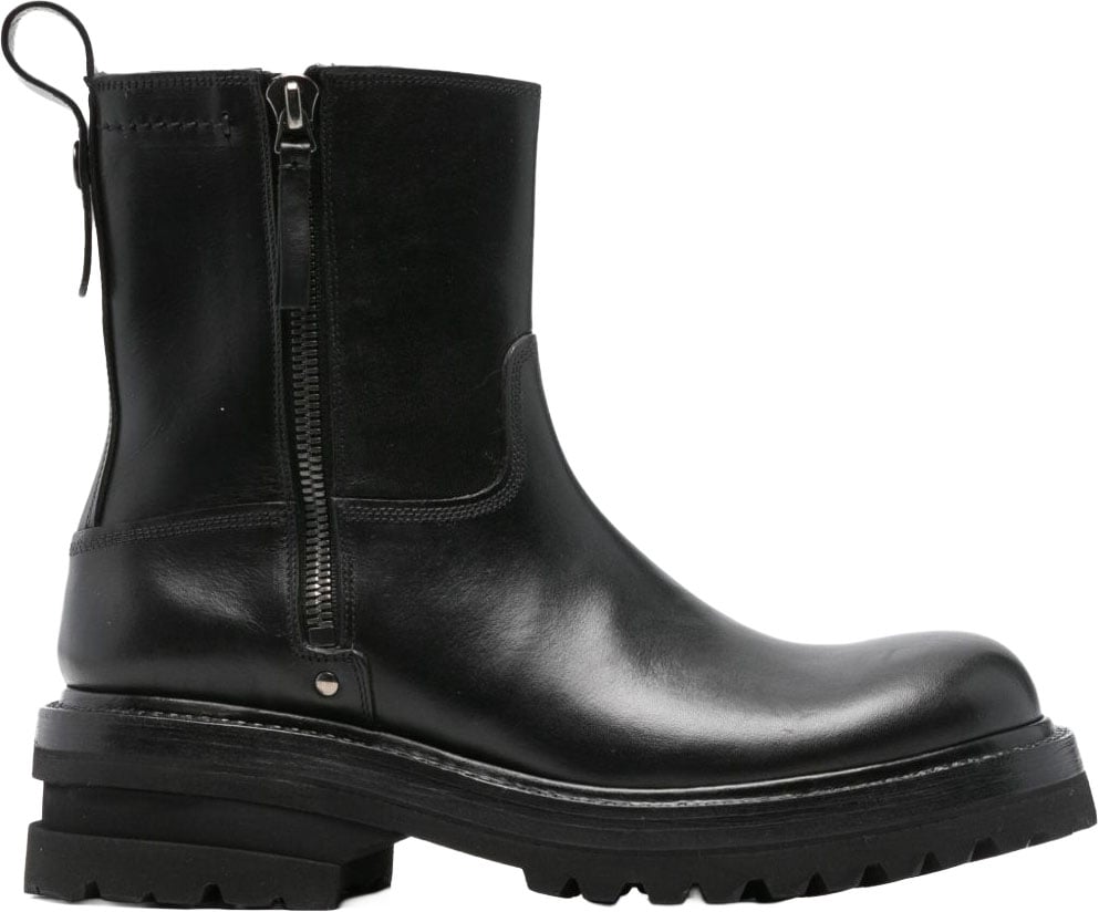 Premiata Black Leather Boots Zwart