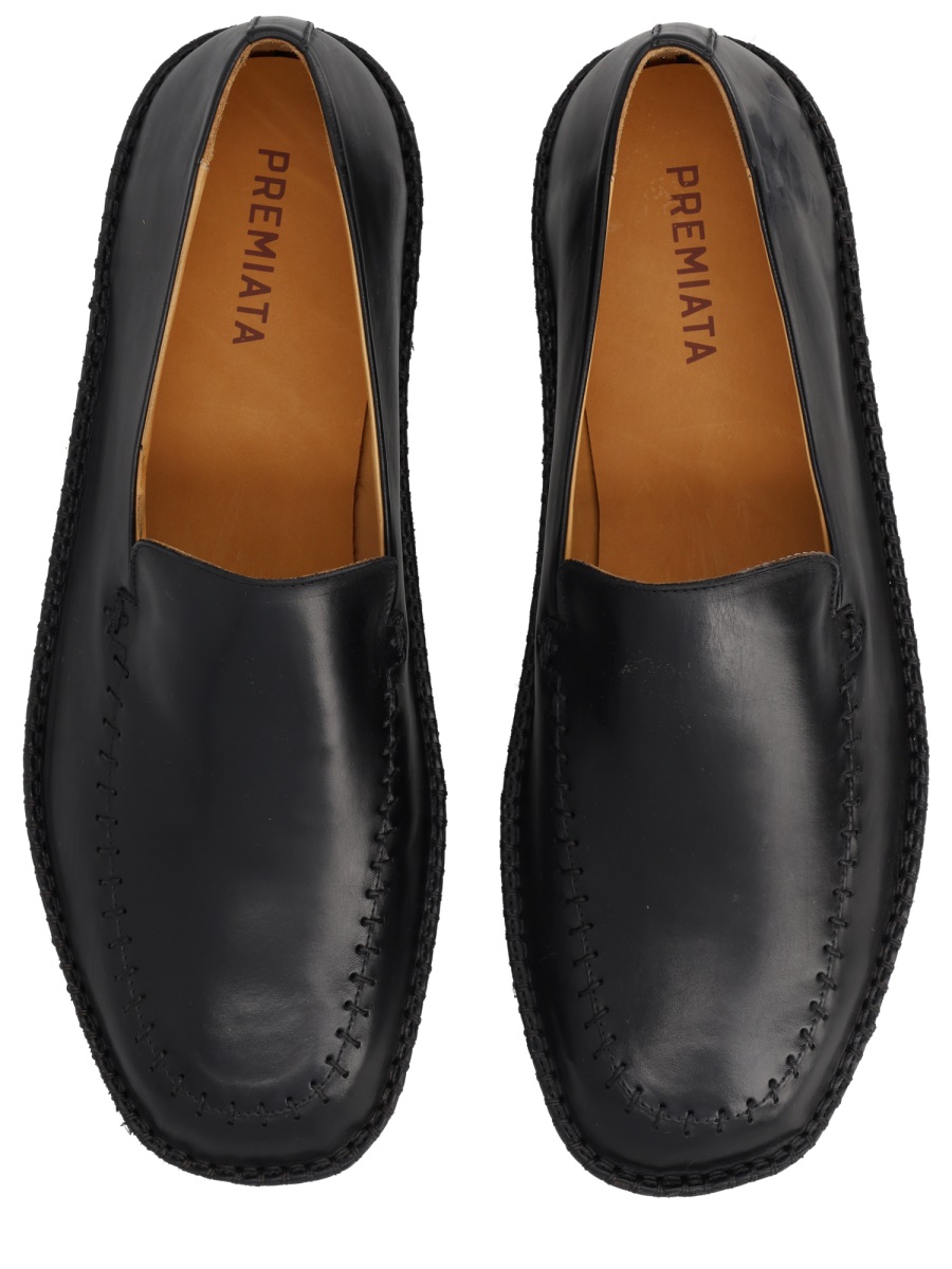 Premiata Land Smooth Calf leather Moccasins Loafers Zwart