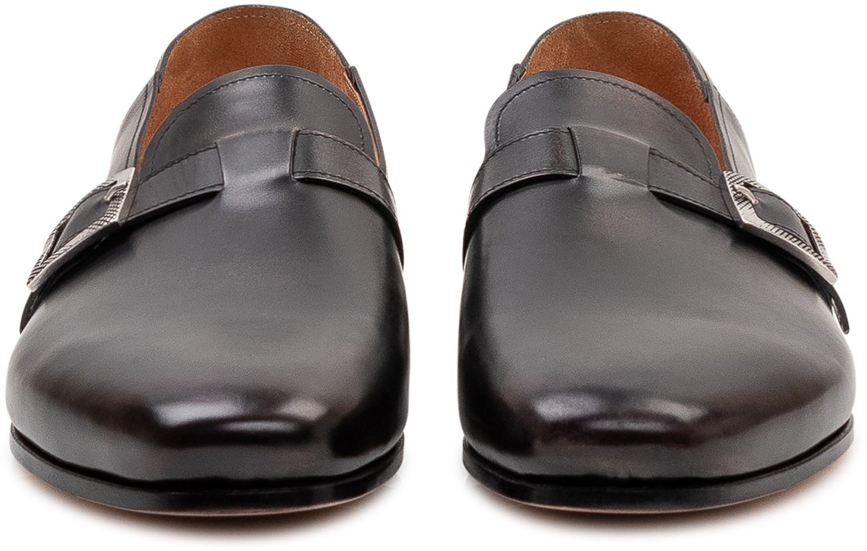 Premiata Mocassino con Fibbia in Pelle Zwart