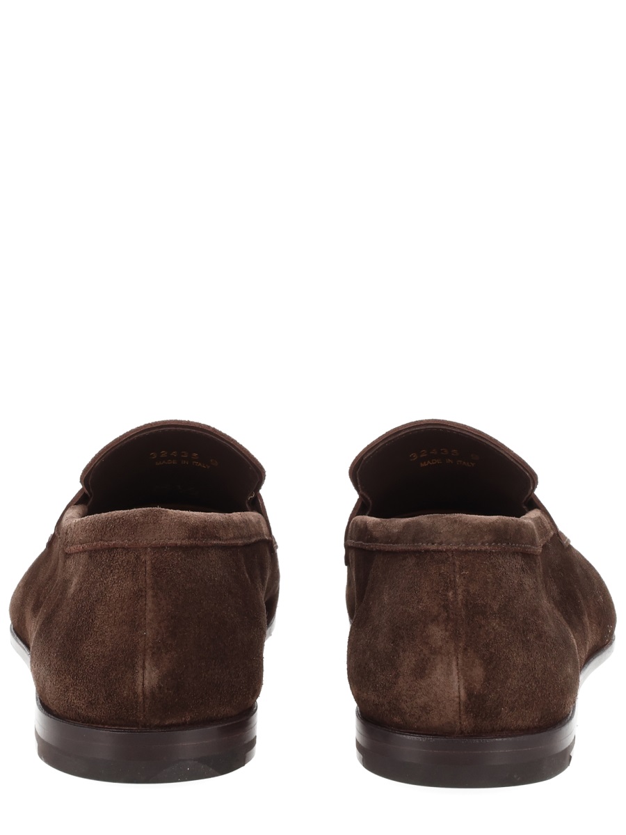 Premiata Brown Suede Rounded Toe Loafers Zwart