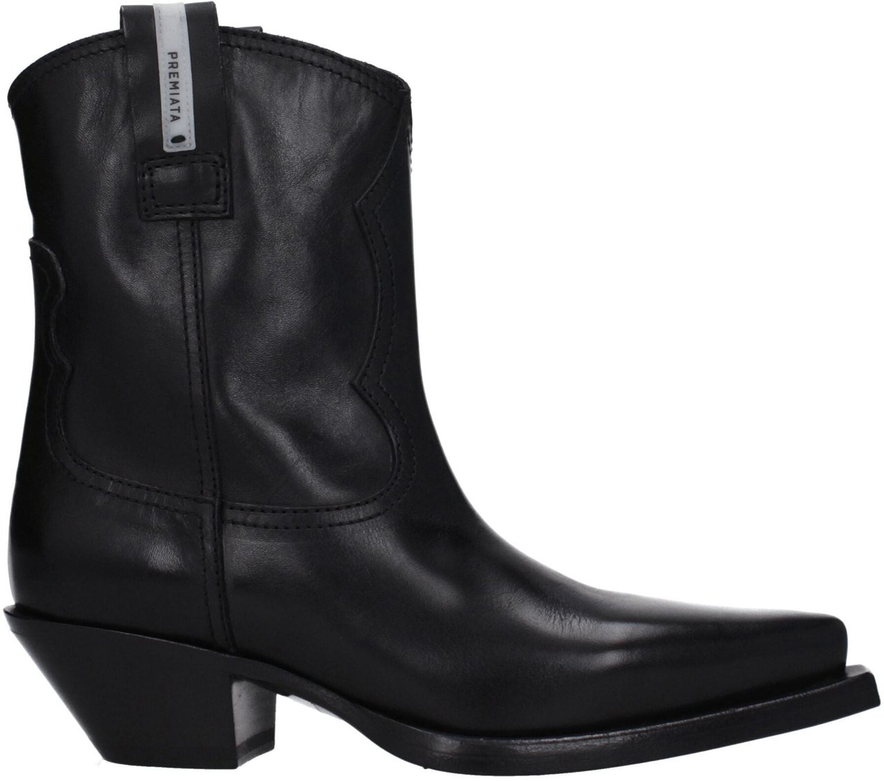 Premiata Black Leather Ankle Boots Zwart