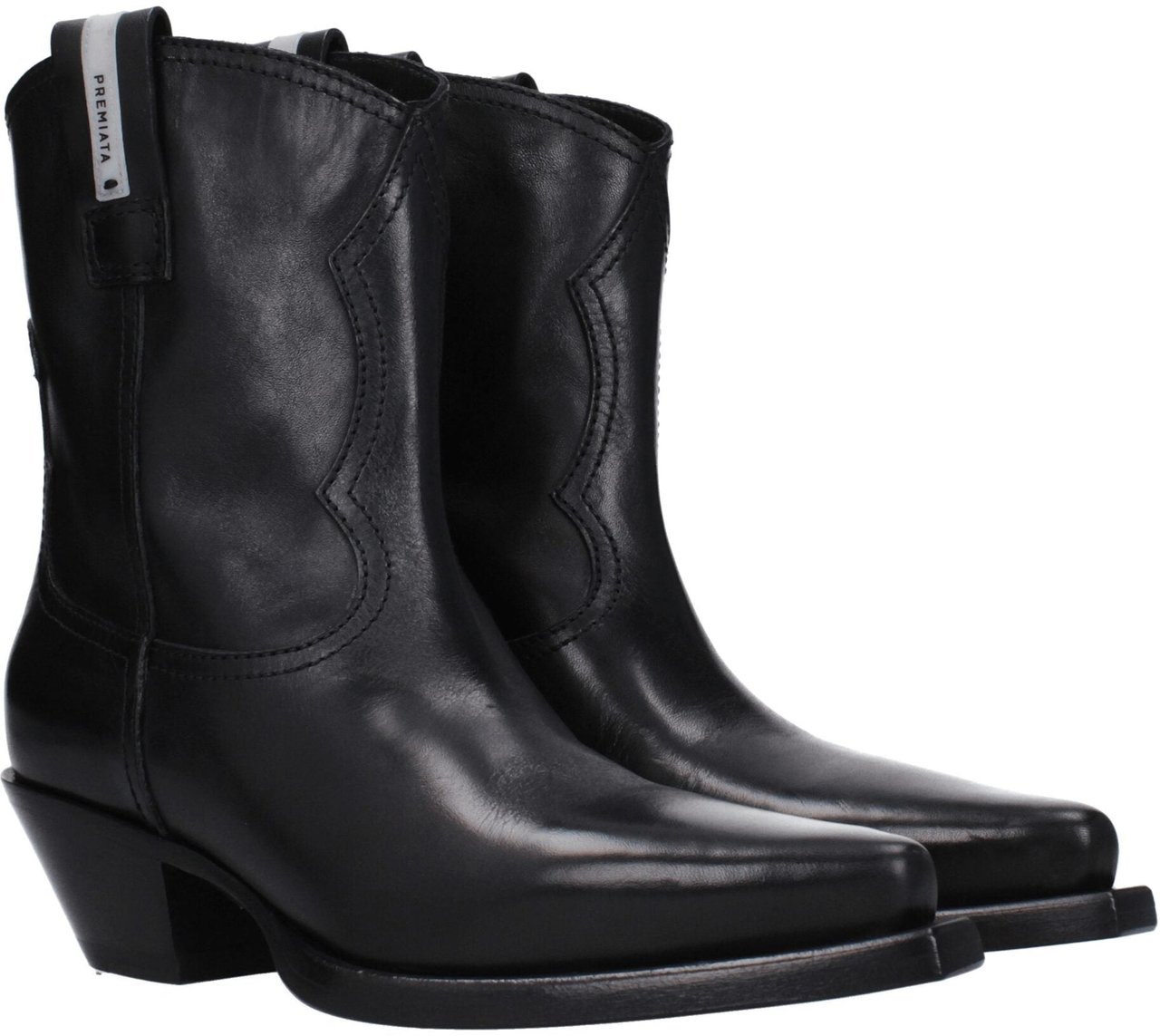 Premiata Black Leather Ankle Boots Zwart