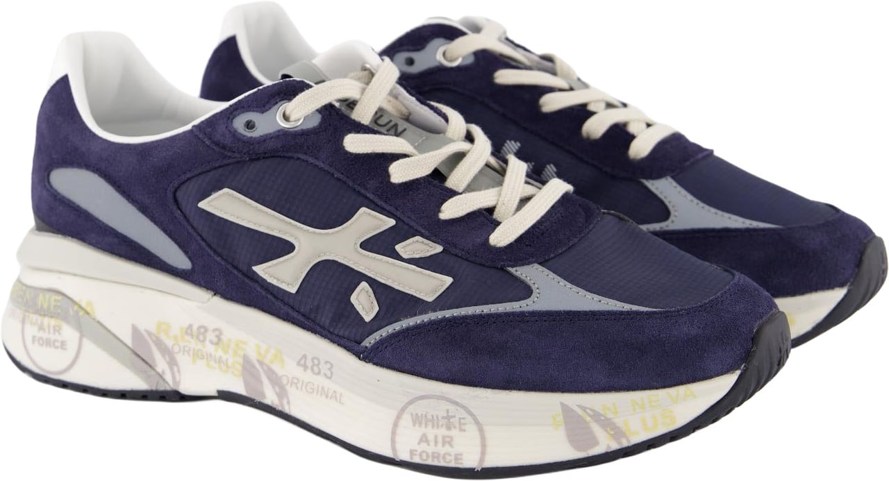 Premiata Heren Moerun Sneaker Blauw Blauw