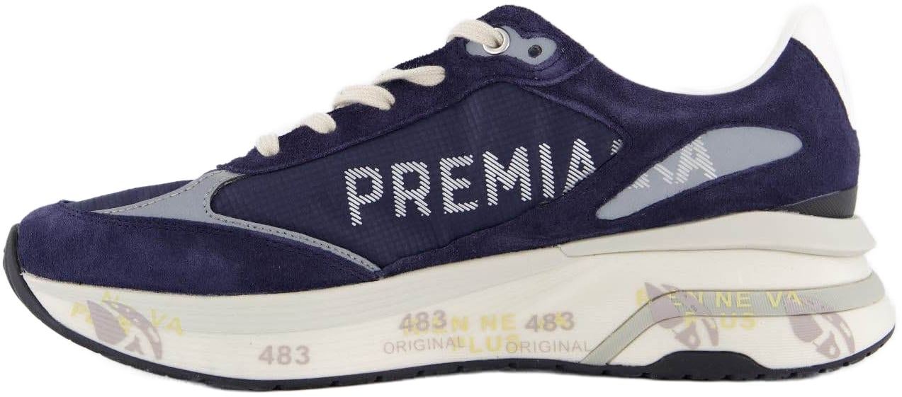 Premiata Heren Moerun Sneaker Blauw Blauw
