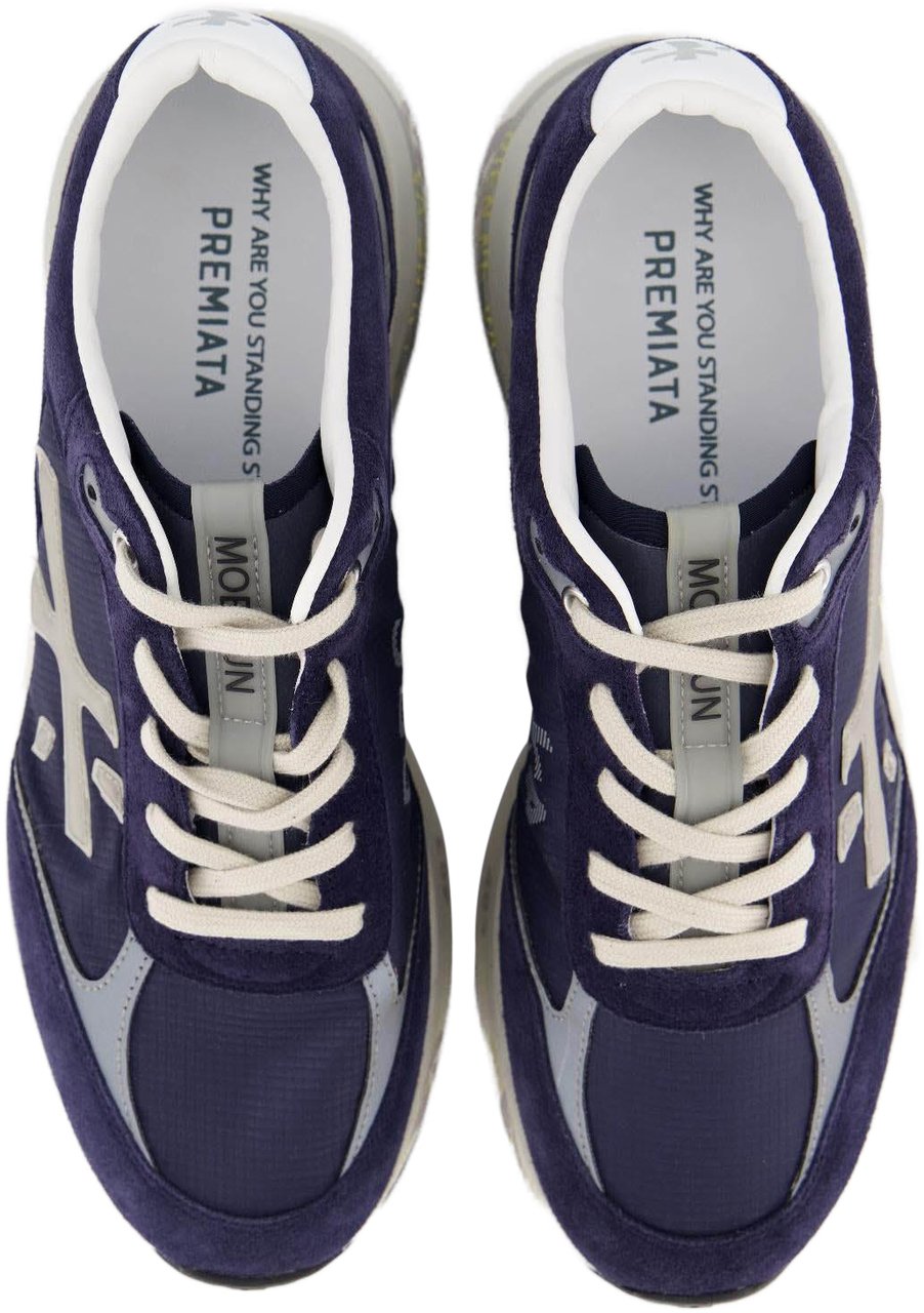 Premiata Heren Moerun Sneaker Blauw Blauw