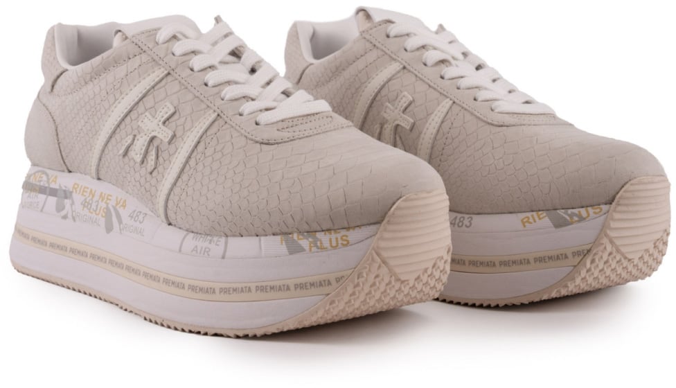 Premiata Beth Platform Sneakers Beige