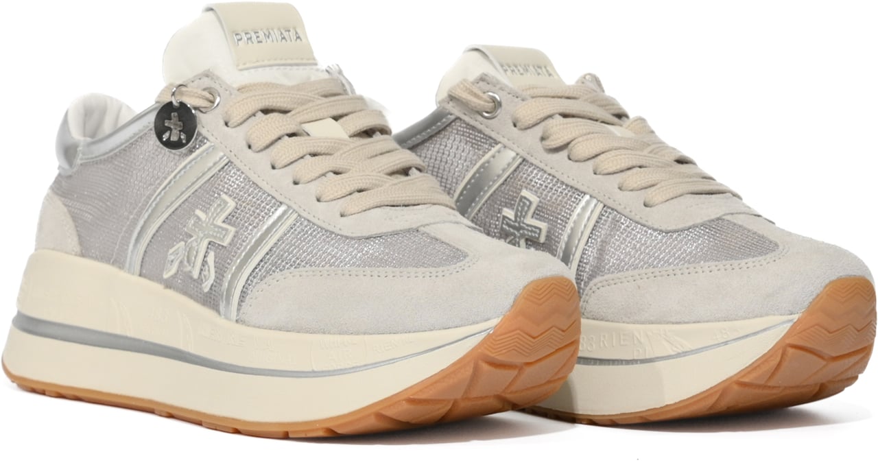 Premiata Sneakers Silver Zilver
