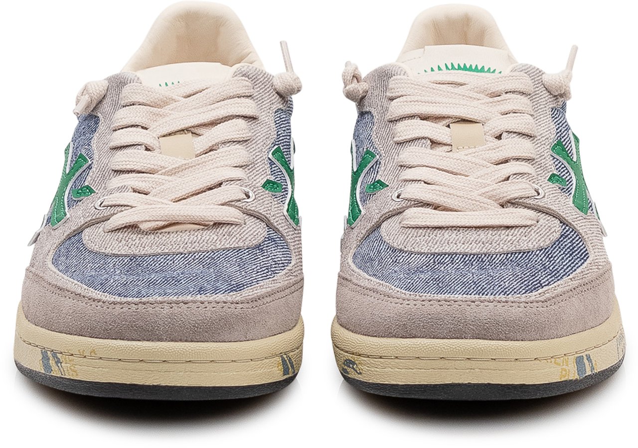 Premiata Sneakers Bsktclay in Denim e Suede Blauw