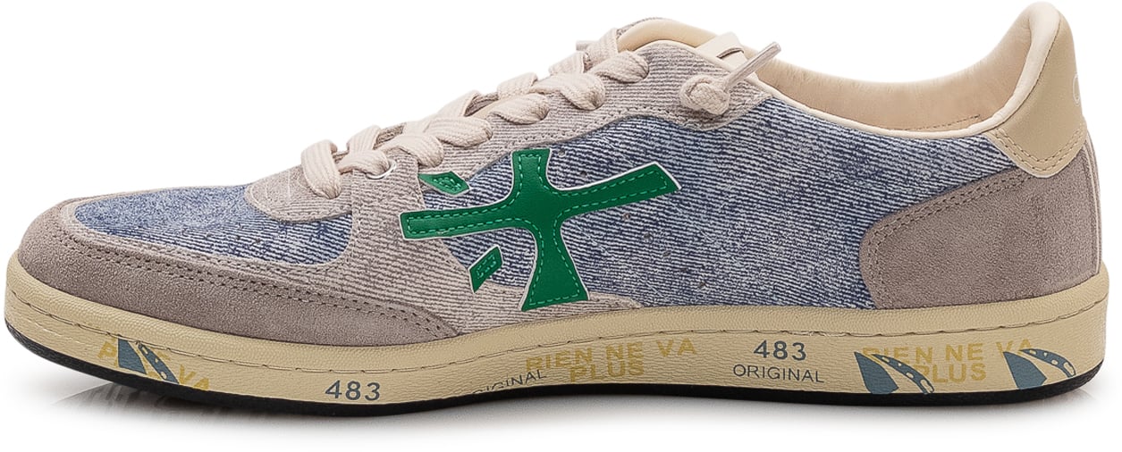 Premiata Sneakers Bsktclay in Denim e Suede Blauw