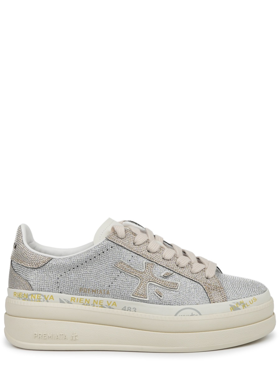 Premiata Claudia Textured Upper Cushioned Sneakers Grijs