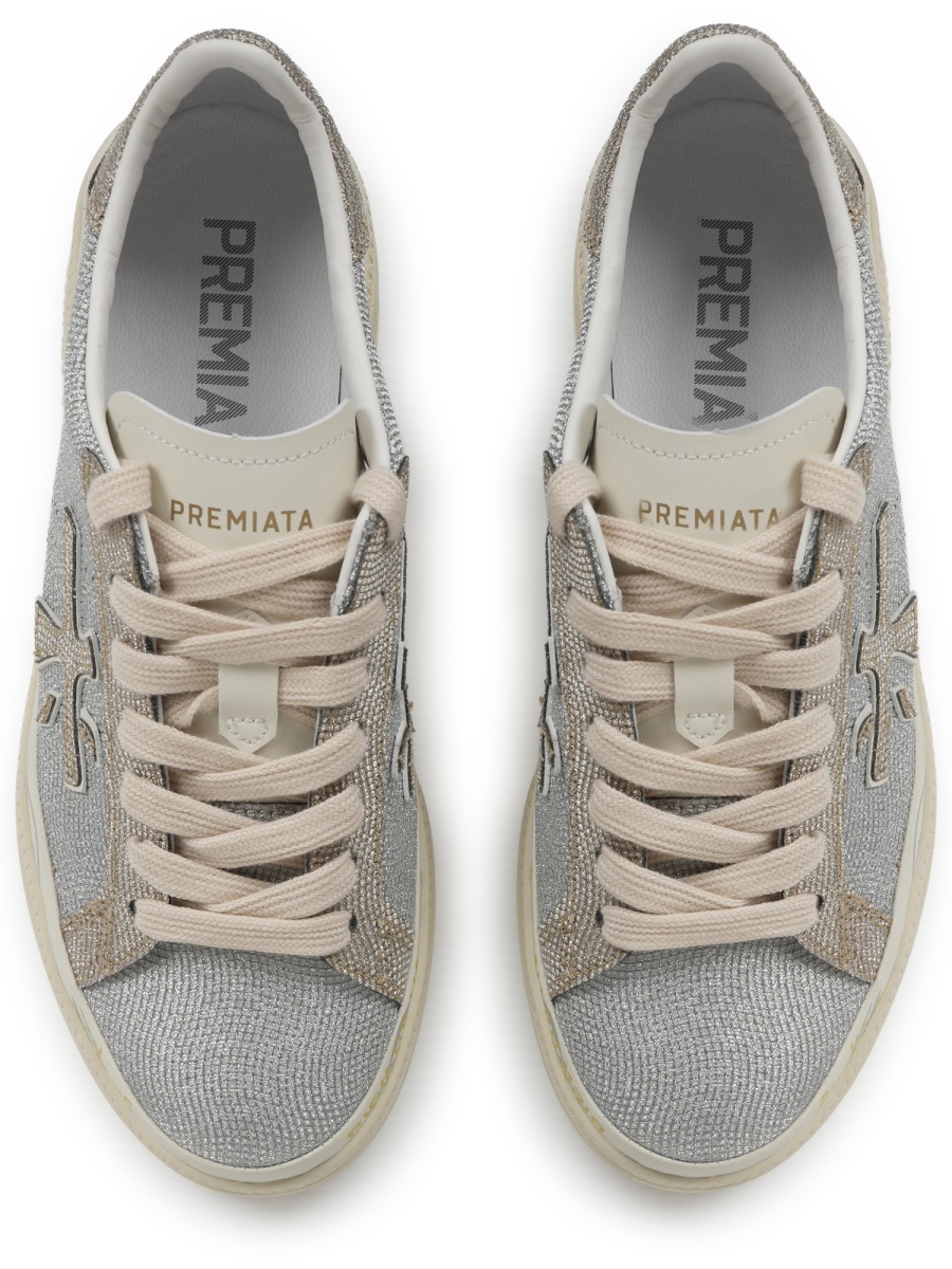 Premiata Claudia Textured Upper Cushioned Sneakers Grijs