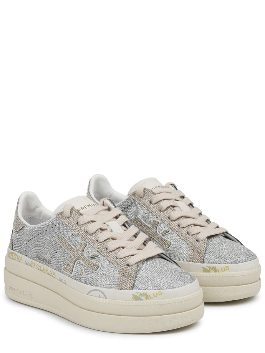 Premiata Claudia Textured Upper Cushioned Sneakers Grijs