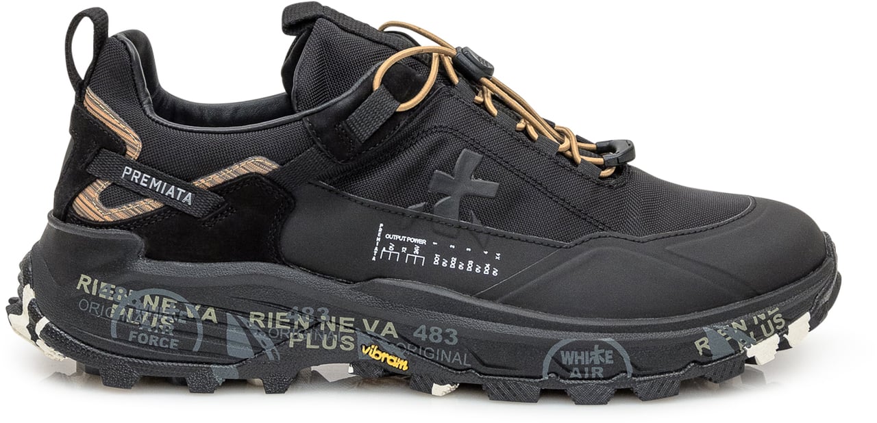 Premiata Premiata Sneakers Trail Nero con Dettagli Tecnici Zwart