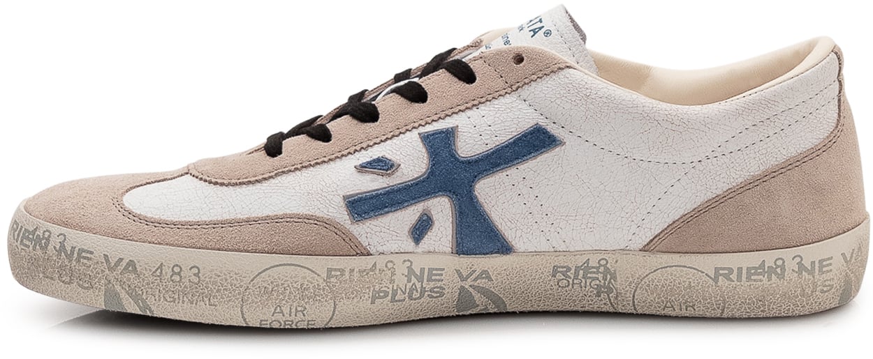 Premiata Sneakers David in Pelle e Suede Wit