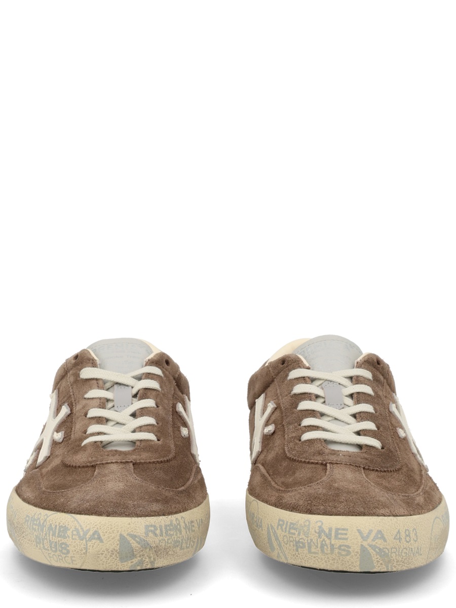 Premiata David Suede Leather Low Sneakers Neutraal