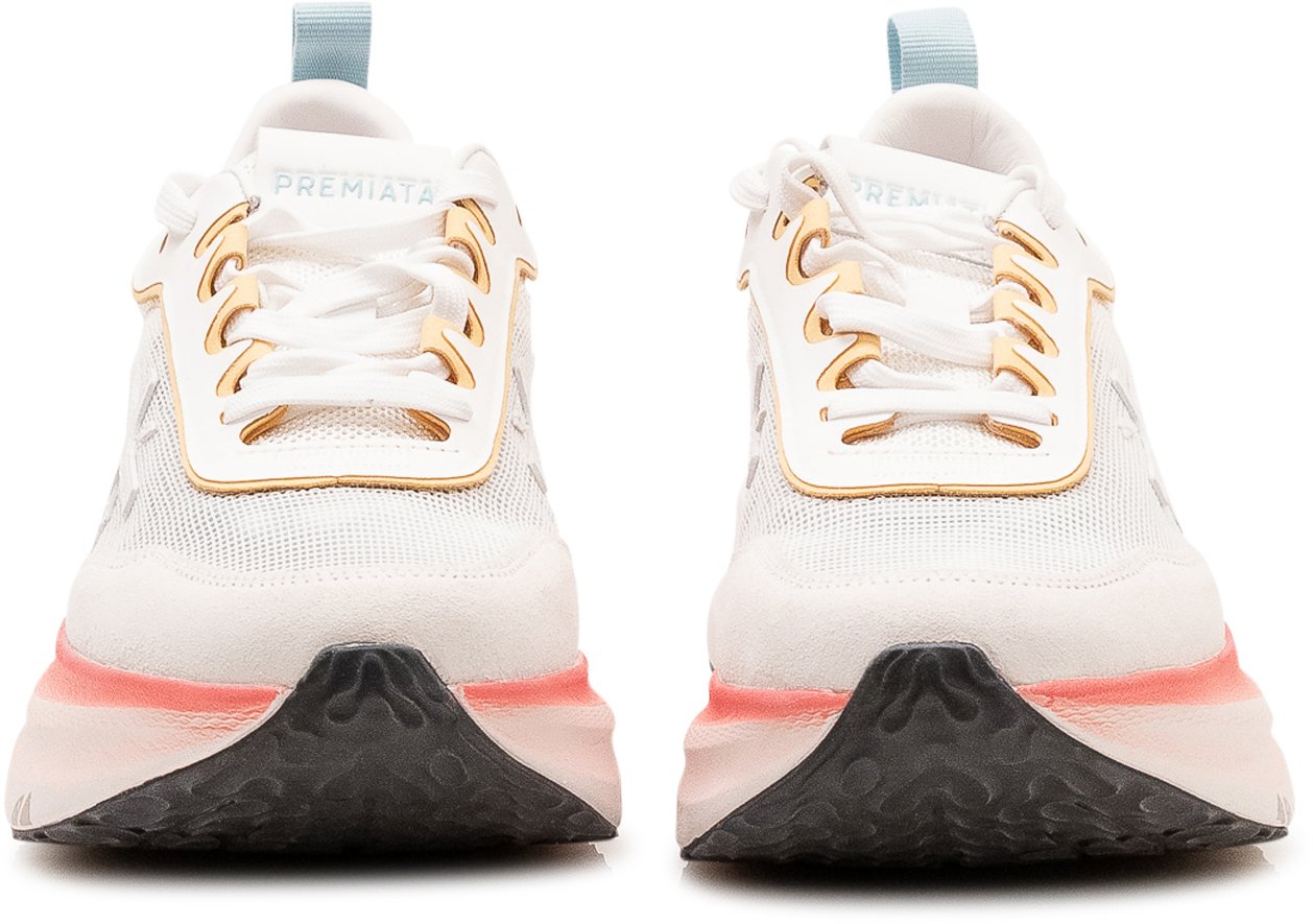 Premiata Sneakers Hill con Lacci e Logo Laterale Wit