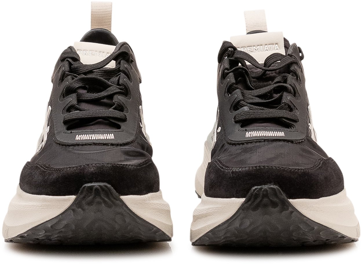 Premiata Sneakers Hill con Lacci e Logo Laterale Zwart