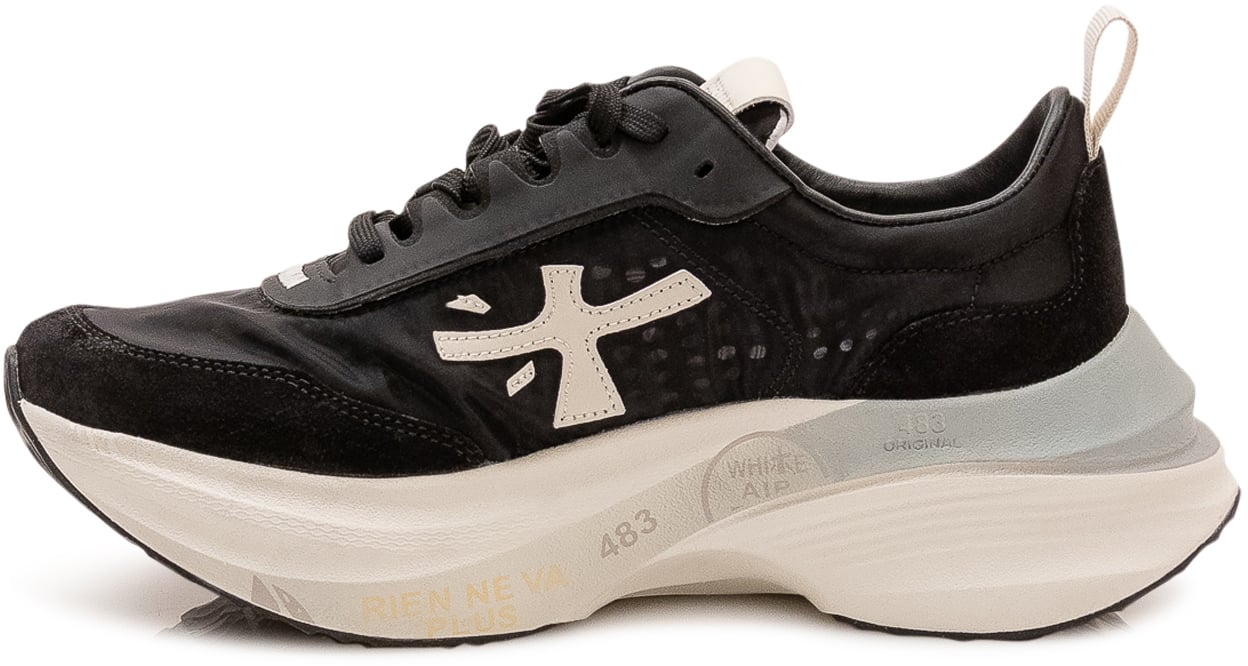 Premiata Sneakers Hill con Lacci e Logo Laterale Zwart