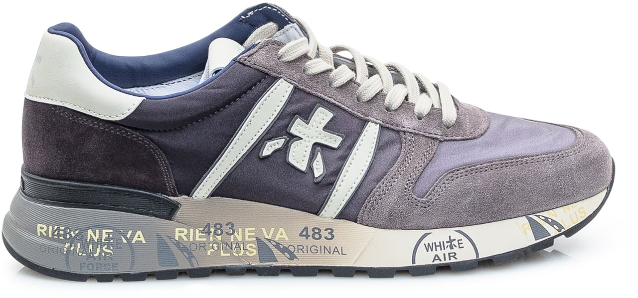 Premiata Sneakers Premiata Lander in Camoscio e Nylon Grijs