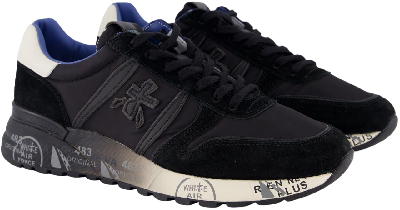 Premiata Heren Lander Sneaker Zwart Zwart