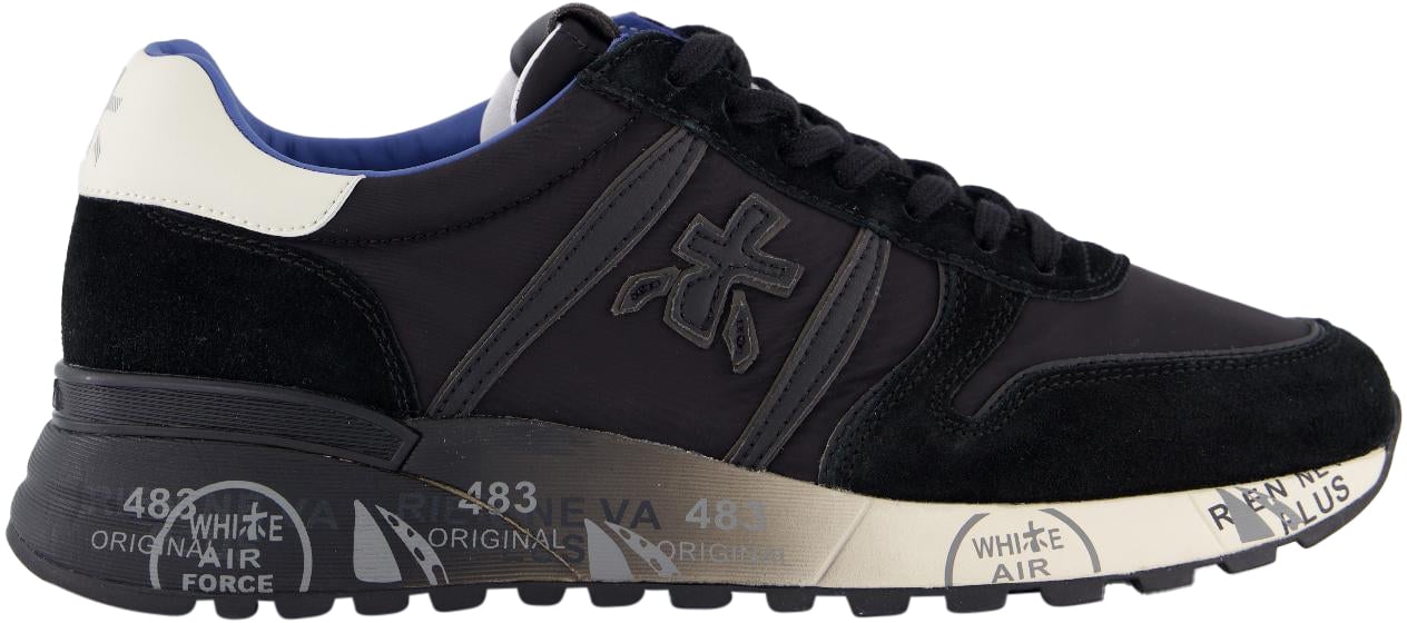 Premiata Heren Lander Sneaker Zwart Zwart