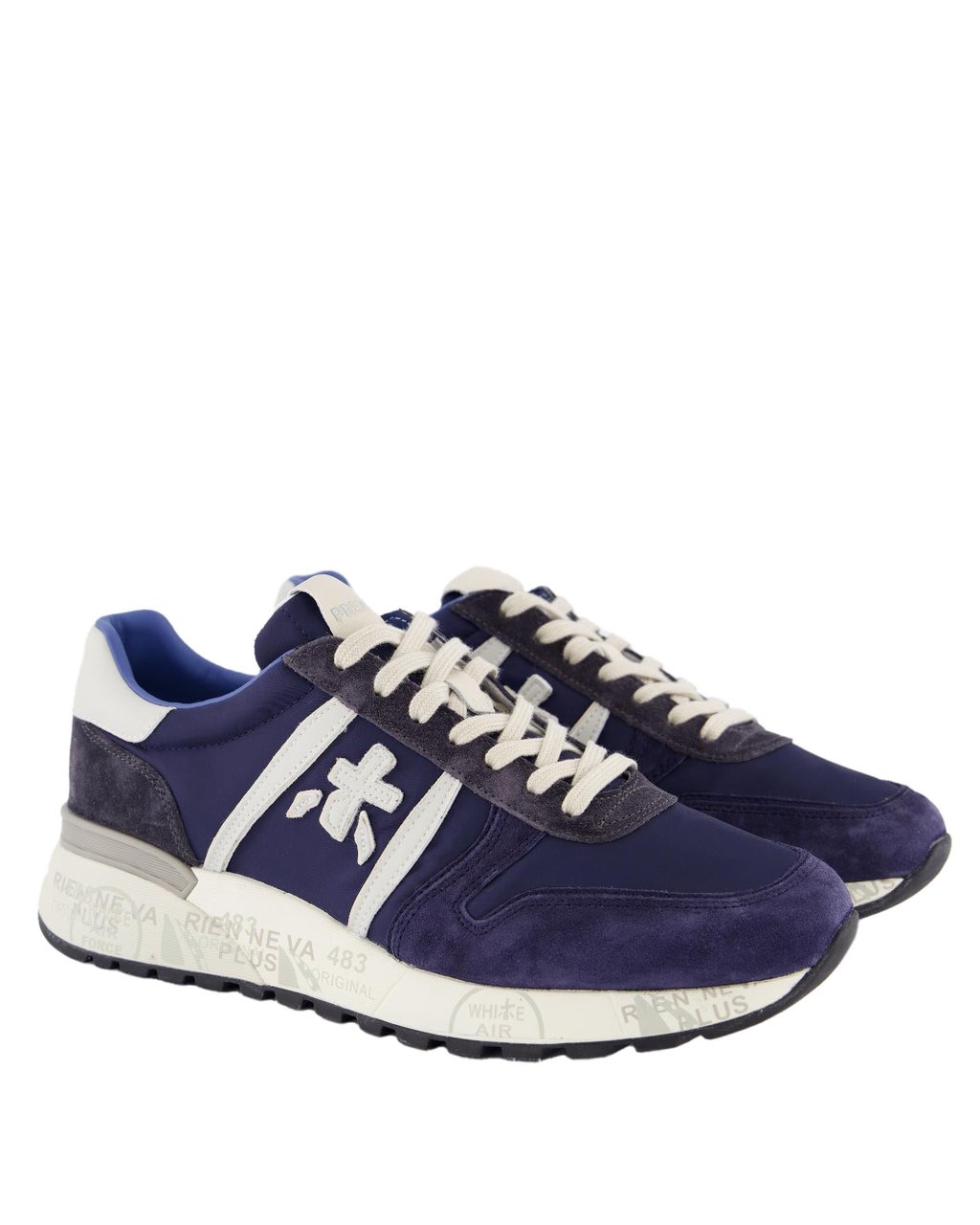 Premiata Heren Lander Sneaker Blauw Blauw