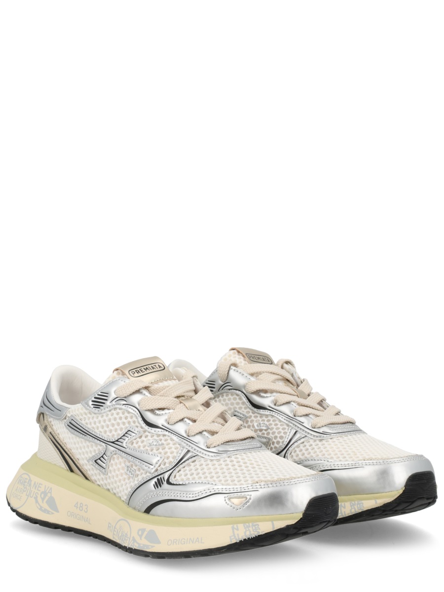 Premiata Lauryn Breathable Mesh Overlay Sneakers Neutraal