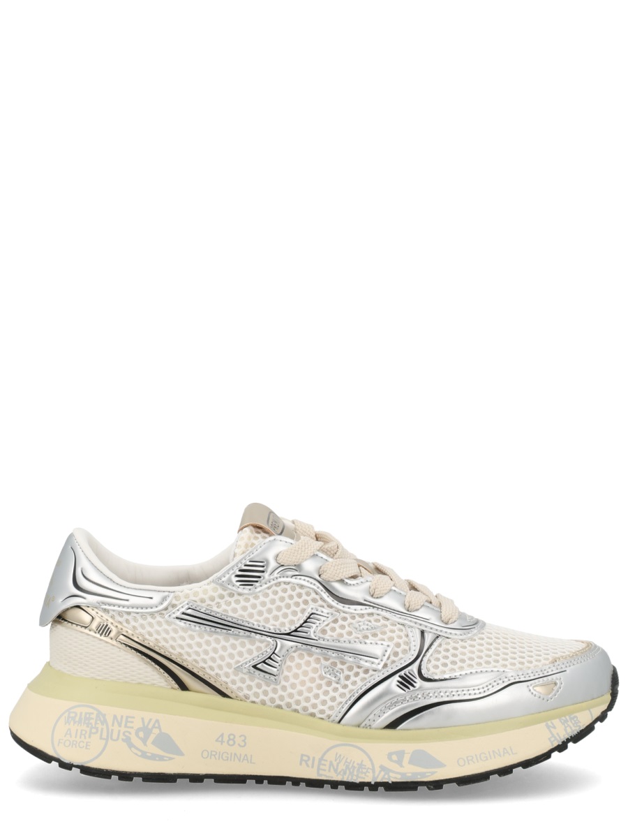 Premiata Lauryn Breathable Mesh Overlay Sneakers Neutraal
