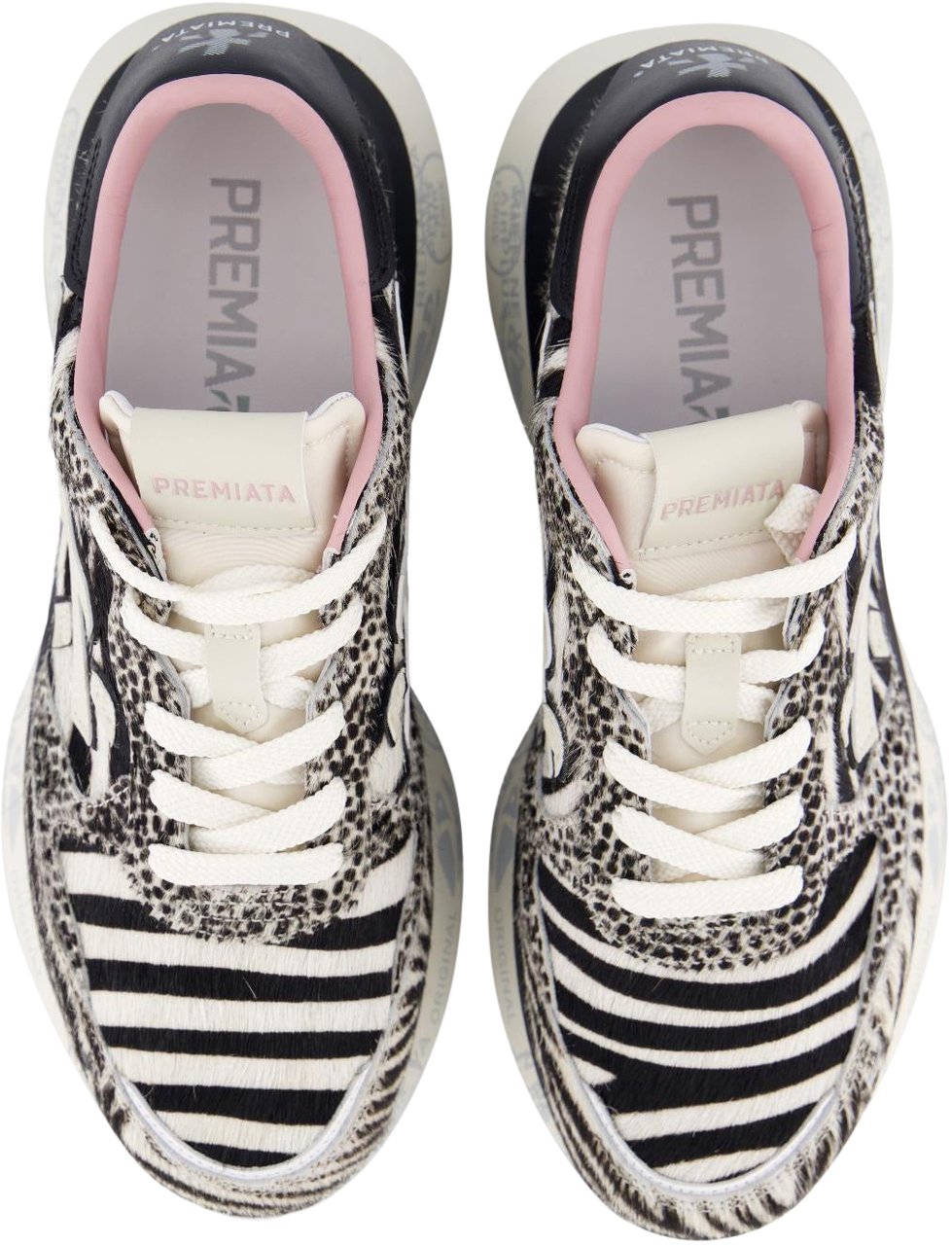 Premiata Dames Lauryn Sneaker Wit/Zebra Wit
