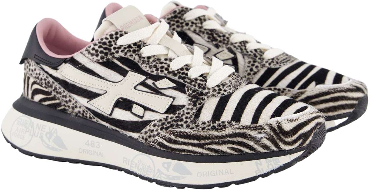 Premiata Dames Lauryn Sneaker Wit/Zebra Wit