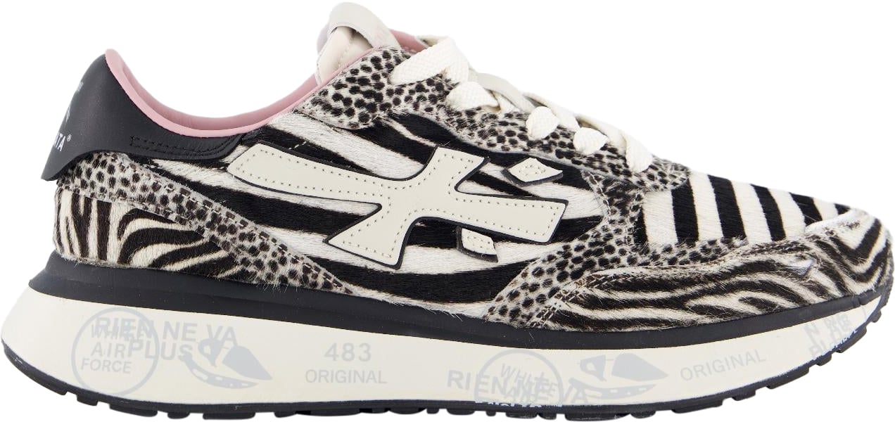 Premiata Dames Lauryn Sneaker Wit/Zebra Wit