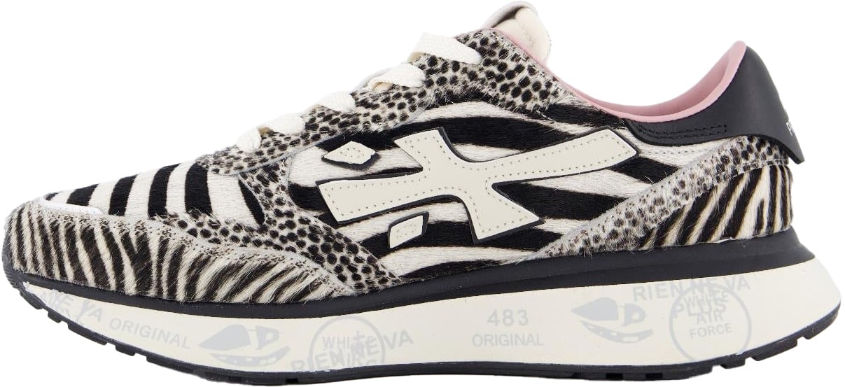Premiata Dames Lauryn Sneaker Wit/Zebra Wit