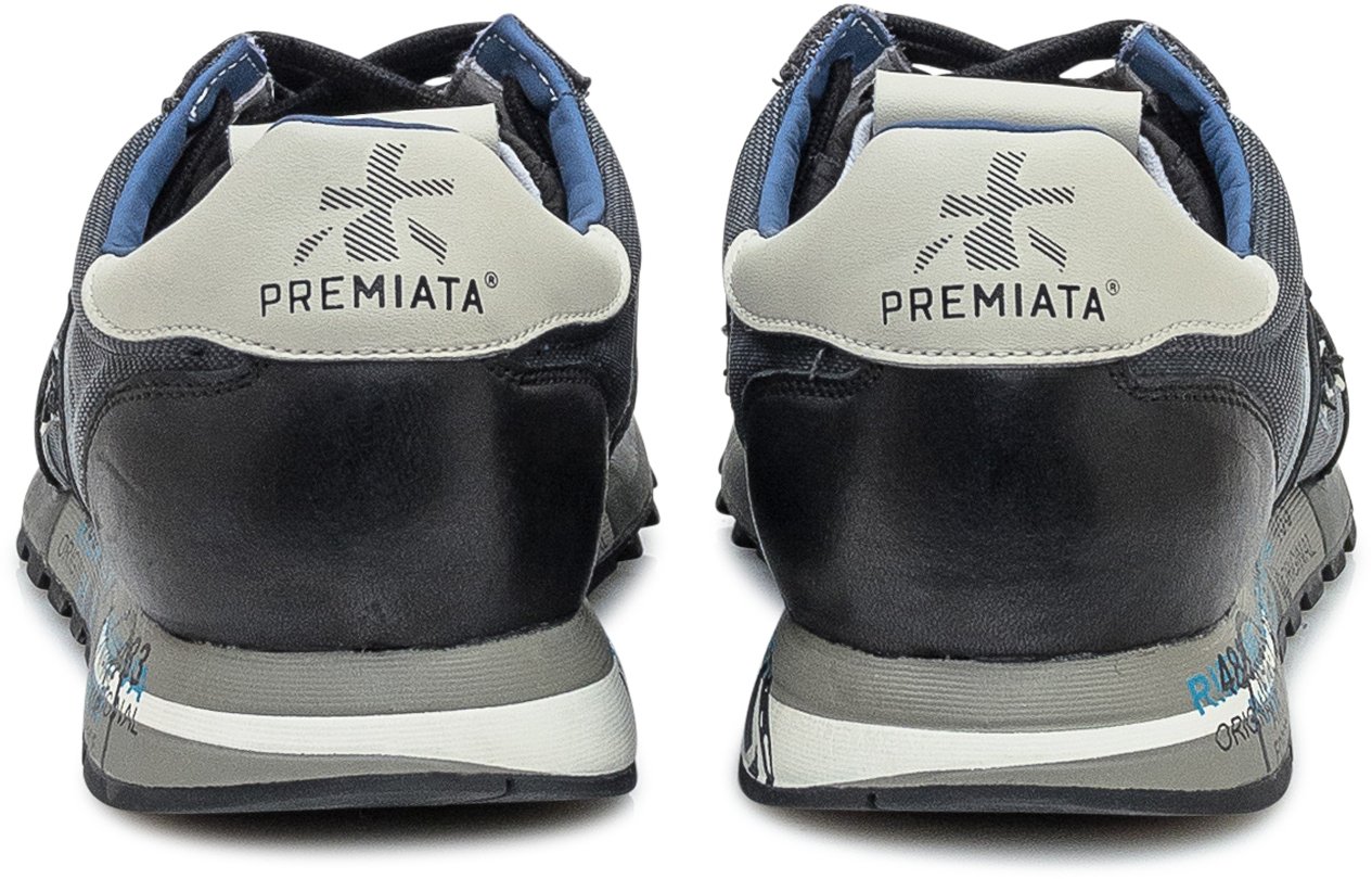 Premiata Premiata Sneakers Lander in Camoscio e Tessuto Blu Divers