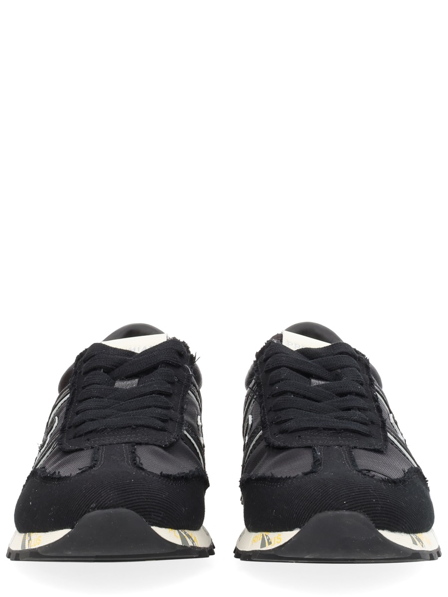 Premiata Lucy Black Fabric Low Sneakers Zwart