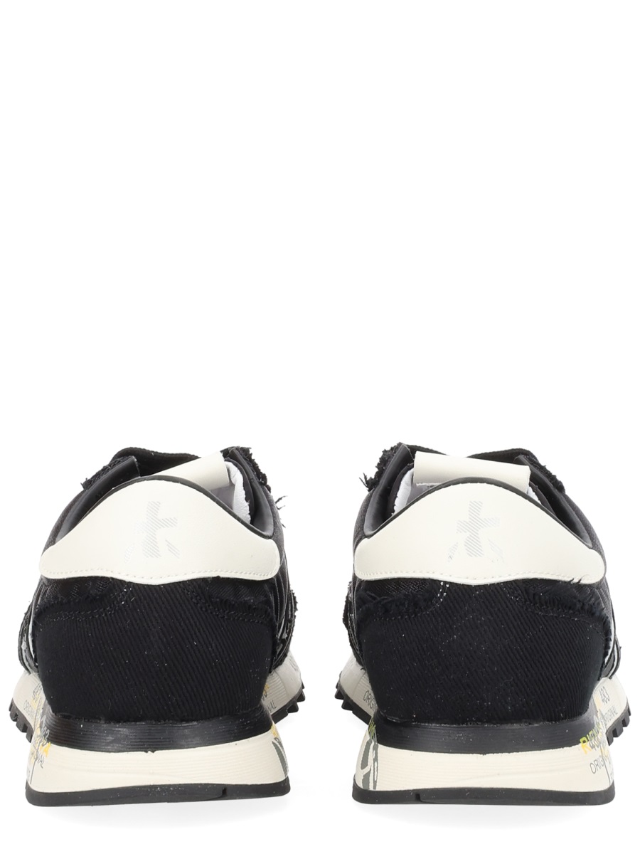 Premiata Lucy Black Fabric Low Sneakers Zwart