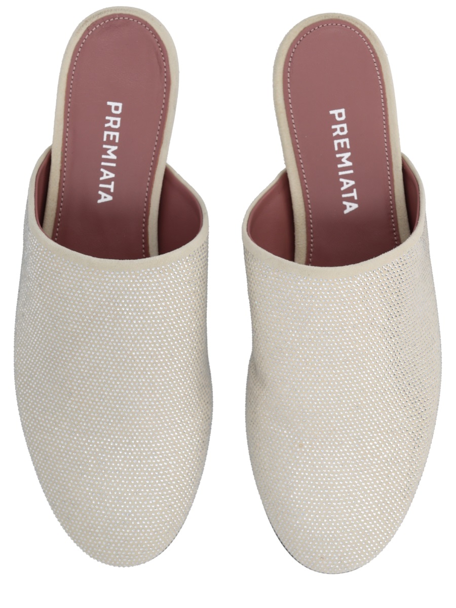 Premiata Pointed Toe Suede Slippers Grijs
