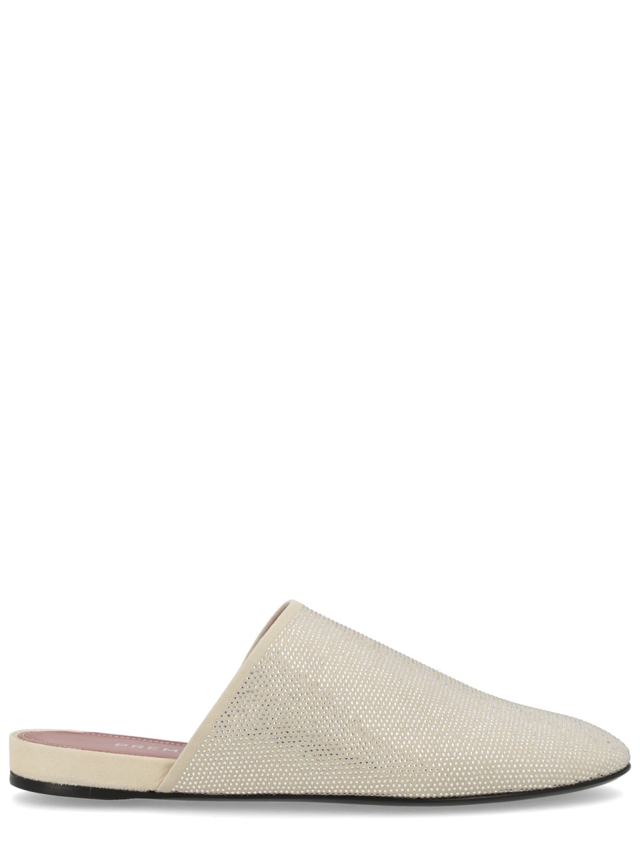 Premiata Pointed Toe Suede Slippers Grijs