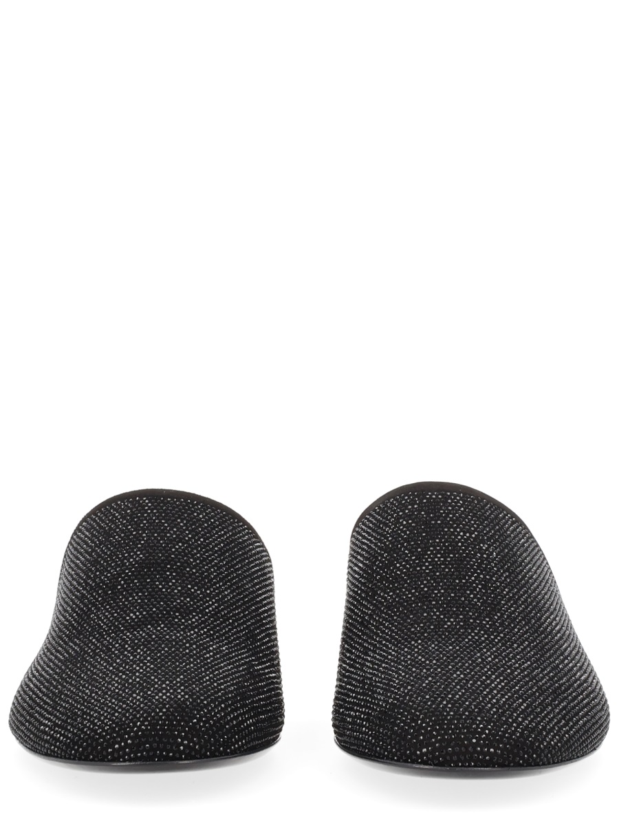 Premiata Pointed Toe Leather Glamour Slipper Zwart
