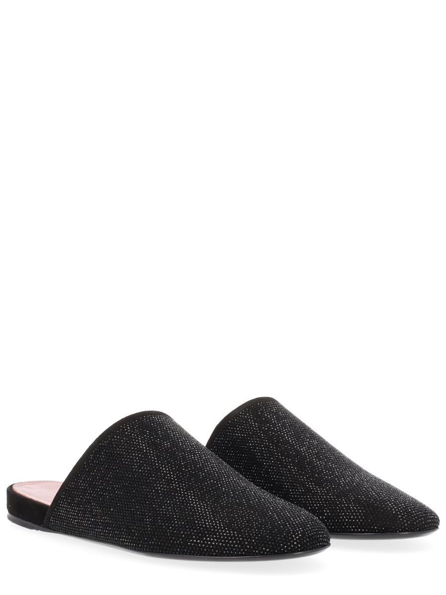 Premiata Pointed Toe Leather Glamour Slipper Zwart