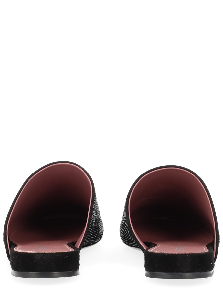 Premiata Pointed Toe Leather Glamour Slipper Zwart