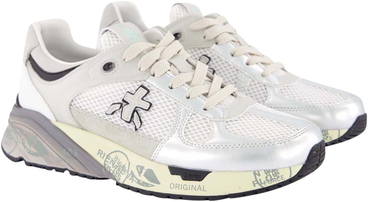 Premiata Dames Mased Sneaker Wit/Zilver Wit