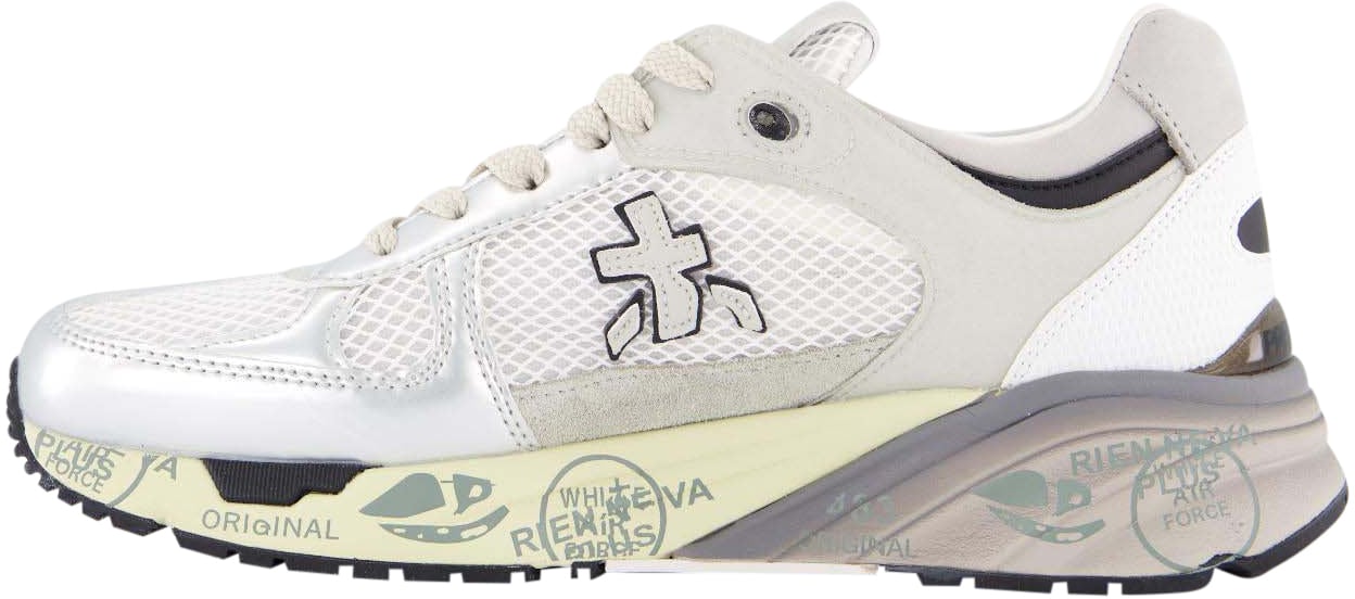 Premiata Dames Mased Sneaker Wit/Zilver Wit