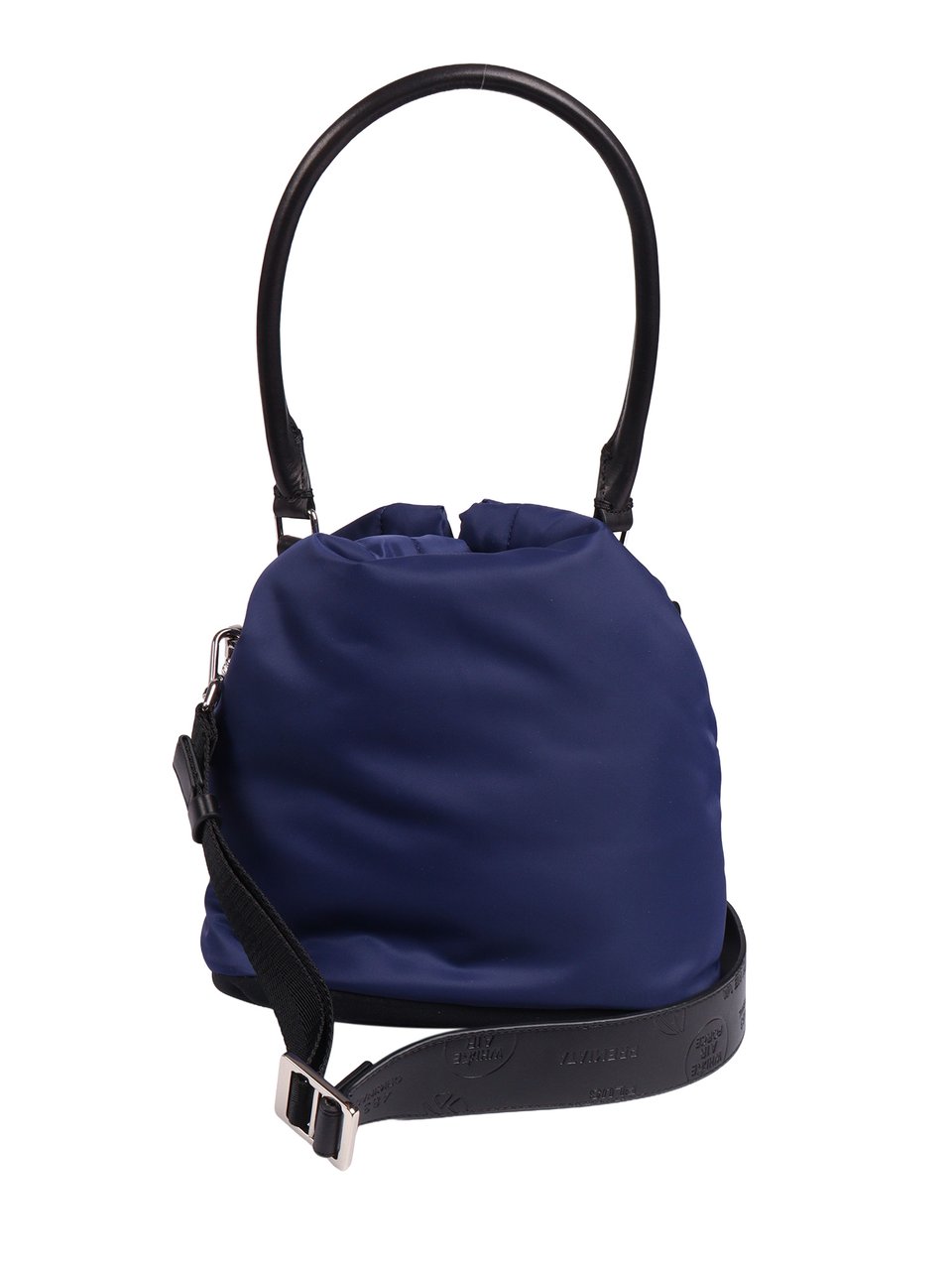 Premiata Nylon and Calf Leather Drawstring Bag Zwart
