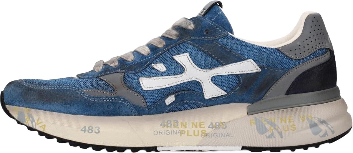Premiata Heren Mick Sneaker Blauw Blauw