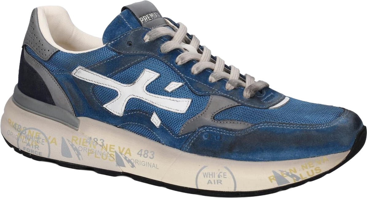 Premiata Heren Mick Sneaker Blauw Blauw