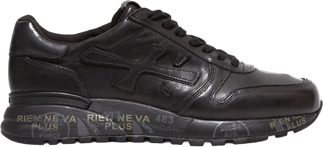 Premiata Sneaker Mick in pelle nera Zwart